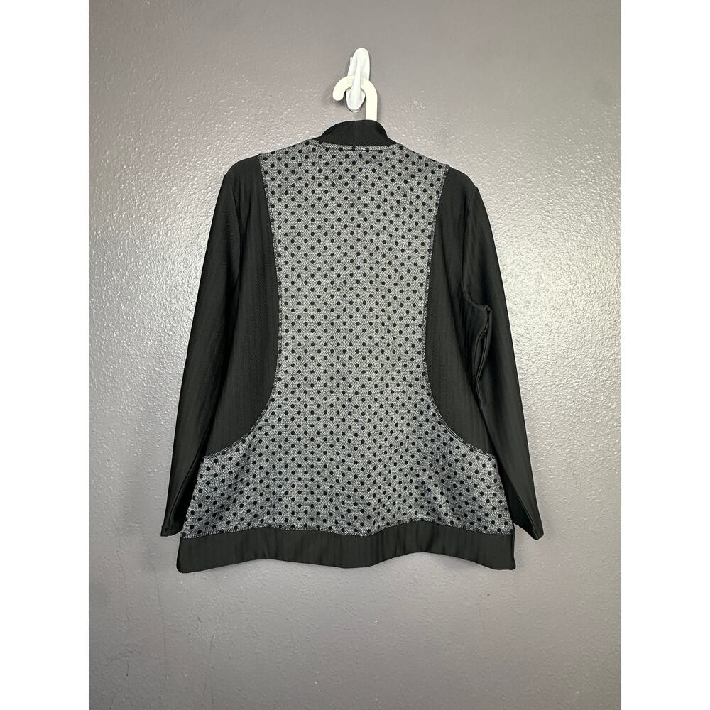 Chico's Zenergy Jacket Size 2P Petite Polka Dot Black Gray Athleisure
